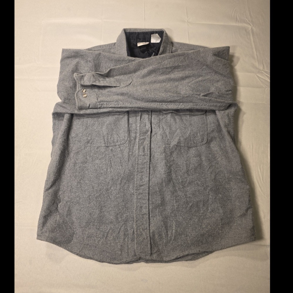 Field & Stream Men's L Gray Shirt Long Sleeve Button-Up Point Collar Casual